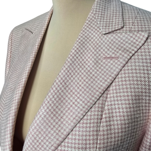 Maus & Hoffman Palm Beach Silk and Linen Pink Houndstooth Blazer‎ Size 8 - Picture 4 of 16